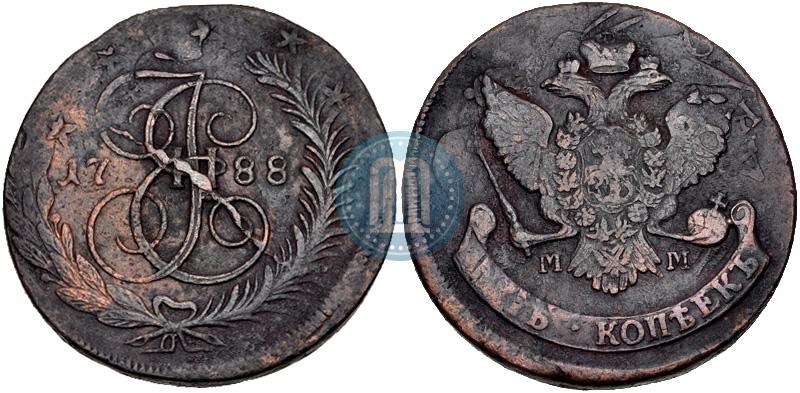Фото 5 копеек 1788 года ММ 