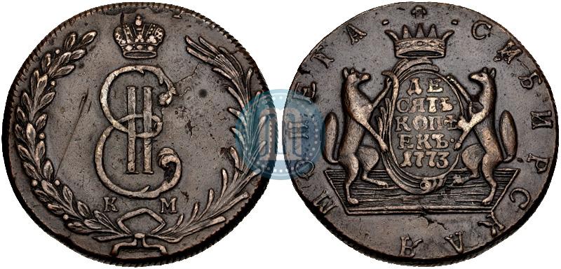 Picture 10 kopecks 1773 year КМ 