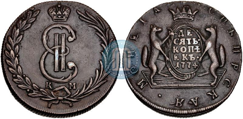 Picture 10 kopecks 1774 year КМ 