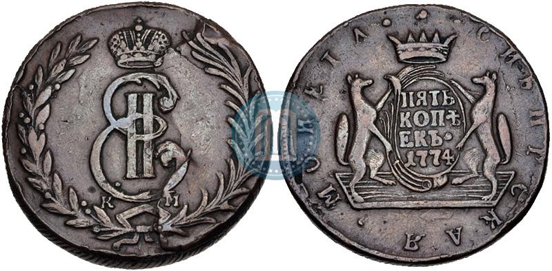 Picture 5 kopecks 1774 year КМ 