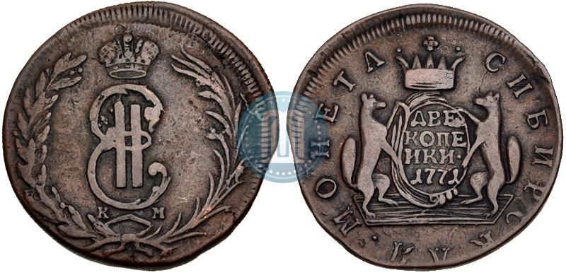 Фото 2 копейки 1771 года КМ 
