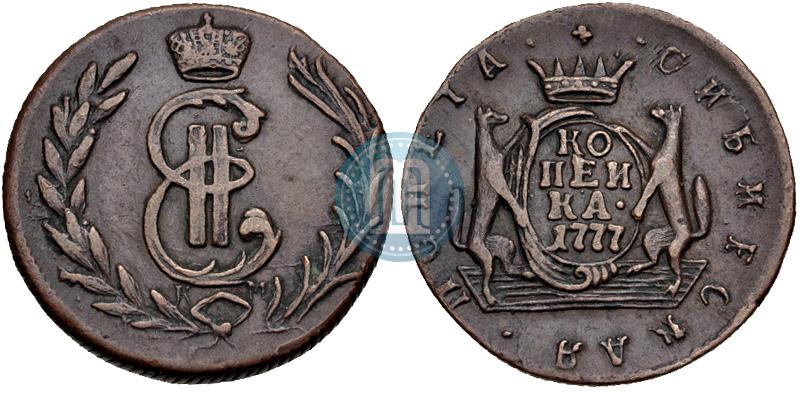 Фото 1 копейка 1777 года КМ 