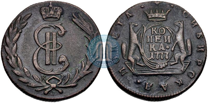 Фото 1 копейка 1777 года КМ 