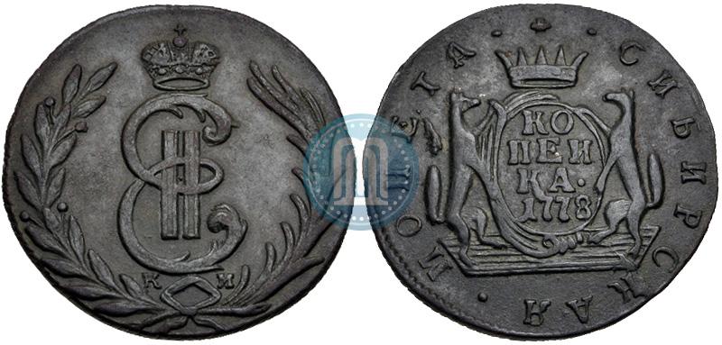 Picture 1 kopeck 1778 year КМ 