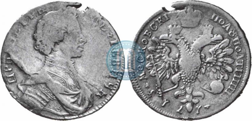 Picture Polupoltinnik 1713 year G "Portrait by S. Gouin"