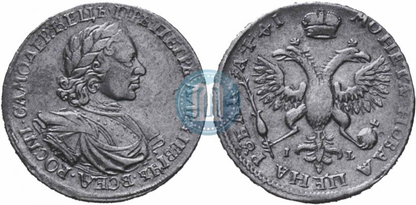 Фото 1 рубль 1719 года OK-IL-L "Портрет в латах"
