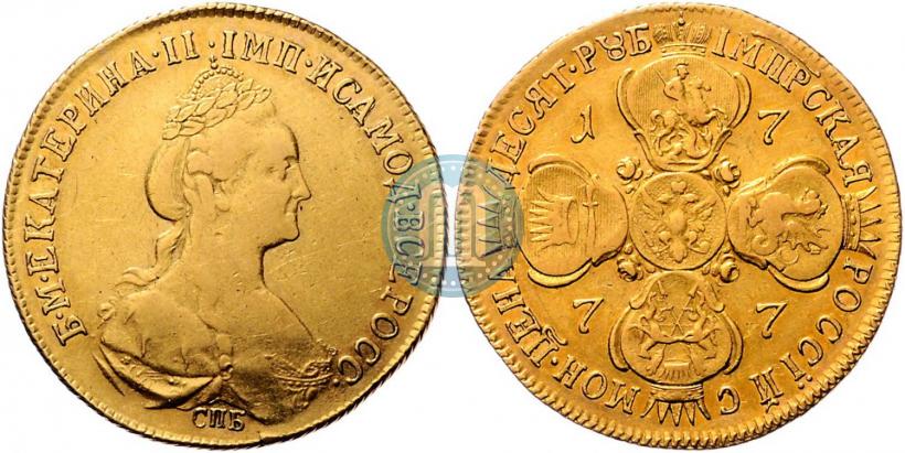 Picture 10 roubles 1777 year СПБ 