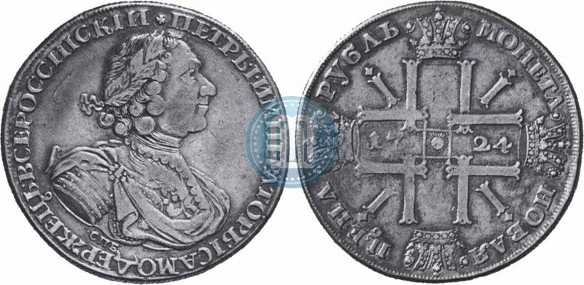 Picture 1 rouble 1724 year СПБ "Sun rouble, portrait in armour"