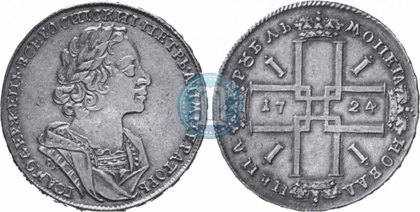 Picture 1 rouble 1724 year OK "Portrait in ancient armour"