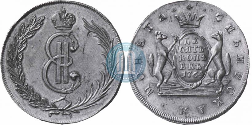 Picture 10 kopecks 1764 year  