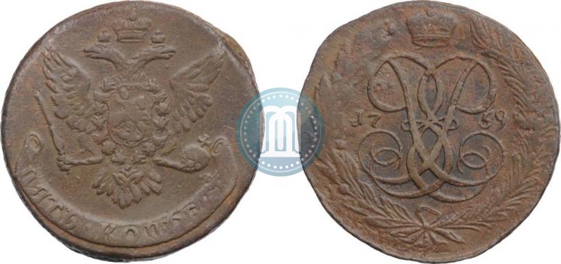 Фото 5 копеек 1759 года  