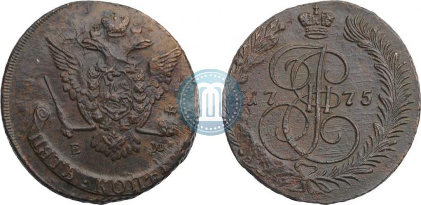 Picture 5 kopecks 1775 year ЕМ 