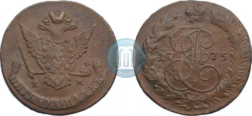 Picture 5 kopecks 1775 year ЕМ 