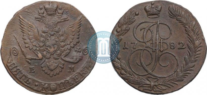 Фото 5 копеек 1782 года ЕМ 
