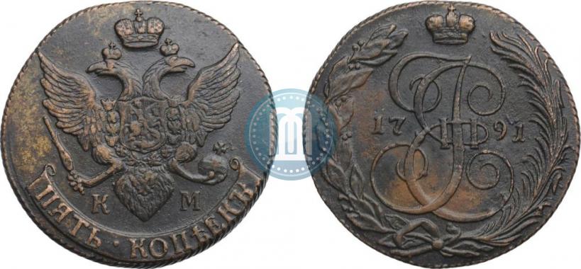 Picture 5 kopecks 1791 year КМ 