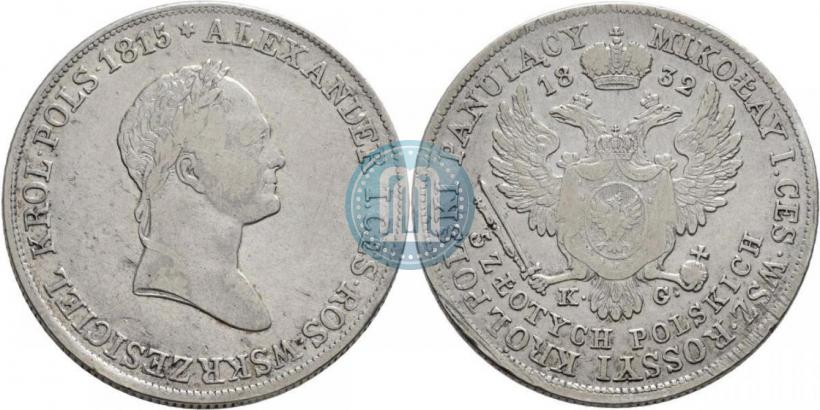 Picture 5 złotych 1832 year KG 