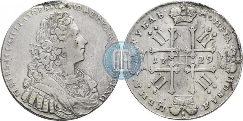 Фото 1 рубль 1729 года  "Тип 1728"