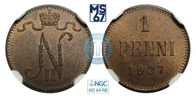 Фото 1 пенни 1907 года  