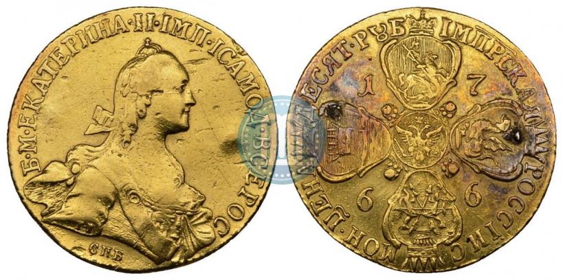 Picture 10 roubles 1766 year СПБ 