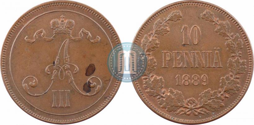 Picture 10 pennia 1889 year  