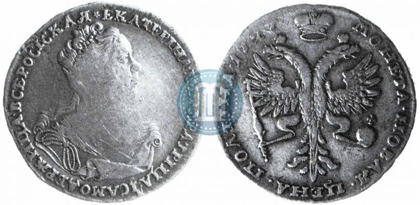 Picture Poltina 1727 year  "Moscow type, portrait turned to the right"