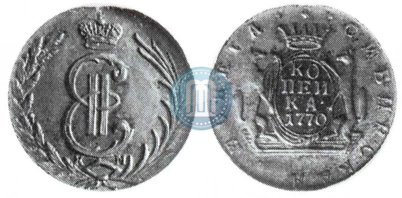 Picture 1 kopeck 1770 year КМ 