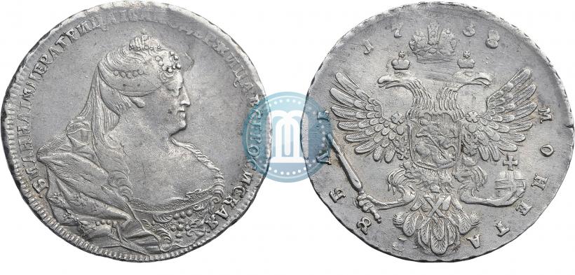 Picture 1 rouble 1738 year  "Moscow type"