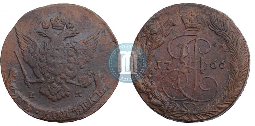 Фото 5 копеек 1766 года ЕМ 
