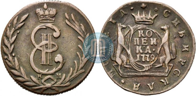 Picture 1 kopeck 1779 year КМ 
