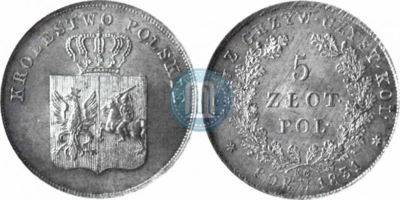 Фото 5 злотых 1831 года KG "Польское восстание"