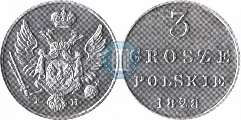 Picture 3 grosze 1828 year FH 