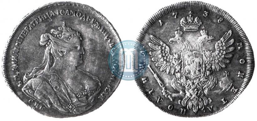 Фото Полтина 1738 года СПБ "Петербургский тип"