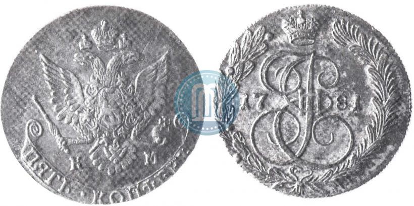 Picture 5 kopecks 1781 year КМ 