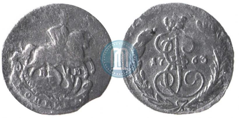 Picture 1 kopeck 1763 year ЕМ 