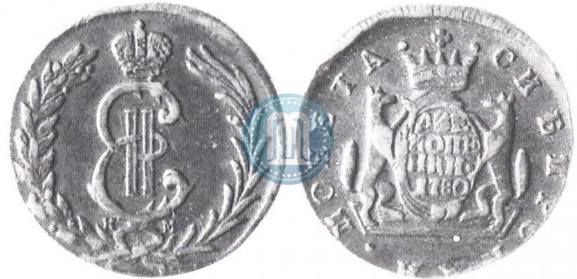 Фото 2 копейки 1780 года КМ 