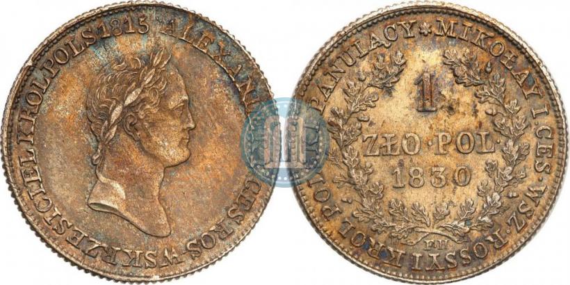Picture 1 złoty 1830 year FH 