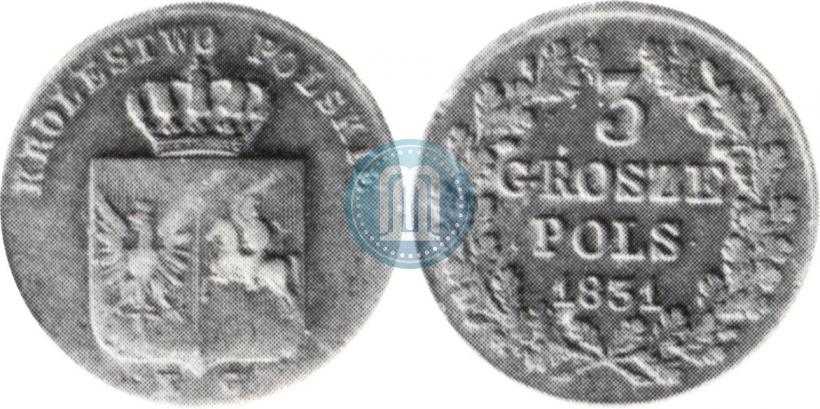 Picture 3 grosze 1831 year KG "Polish uprising"