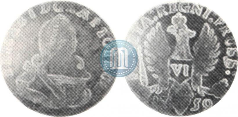 Фото 6 грошей 1759 года  