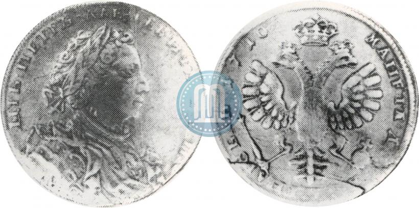Фото 1 рубль 1710 года Н "Портрет работы Г. Гаупта"