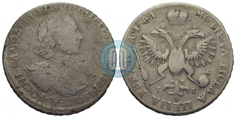 Фото 1 рубль 1719 года OK "Портрет в латах"