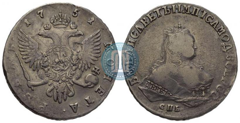 Фото 1 рубль 1751 года ММД 