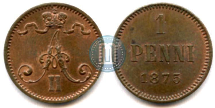 Фото 1 пенни 1875 года  