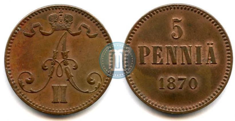 Picture 5 pennia 1870 year  