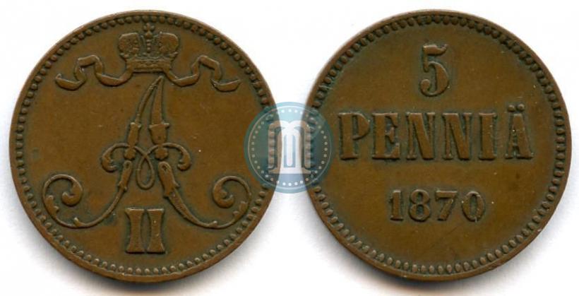 Фото 5 пенни 1870 года  