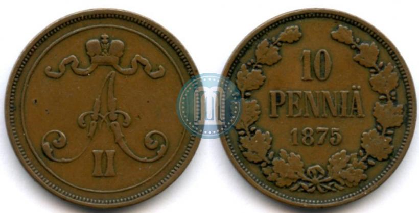 Фото 10 пенни 1875 года  