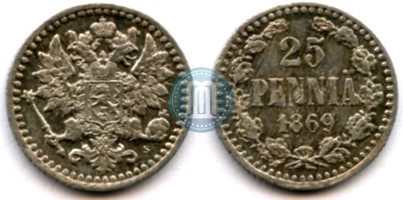 Picture 25 pennia 1869 year S 