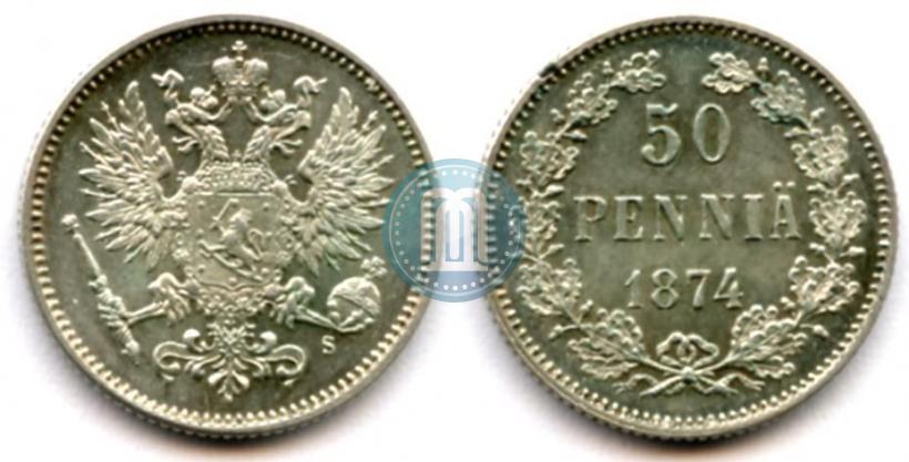 Фото 50 пенни 1874 года S 