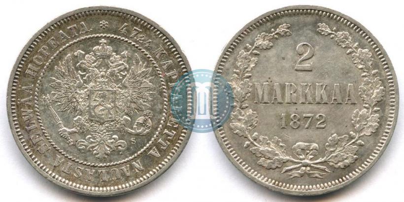 Picture 2 markkaa 1872 year S 
