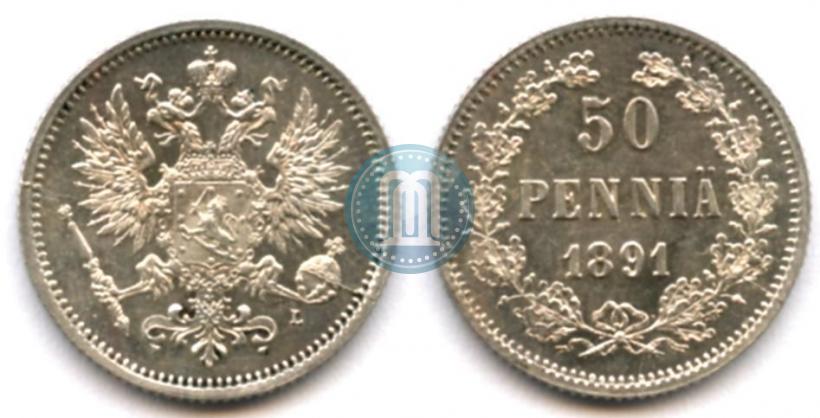 Фото 50 пенни 1891 года L 