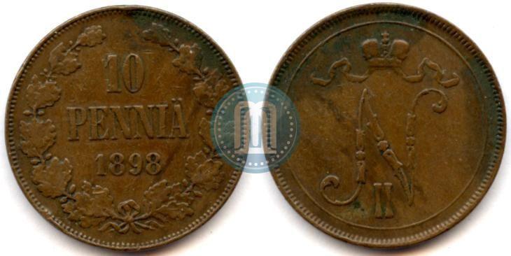 Picture 10 pennia 1898 year  